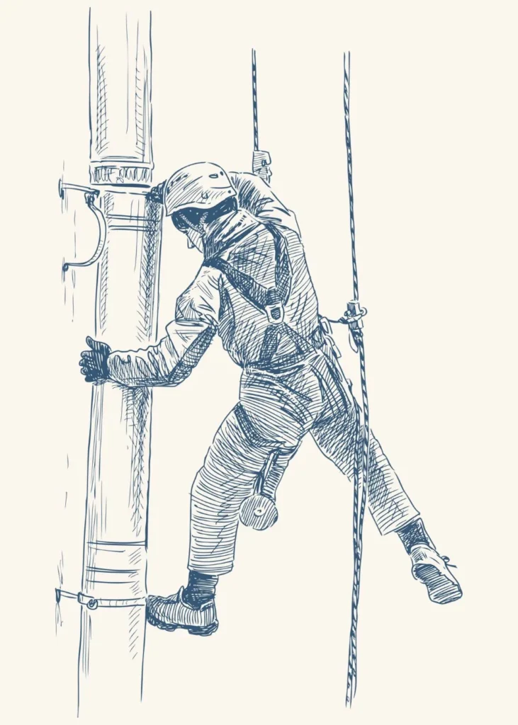 Power line worker